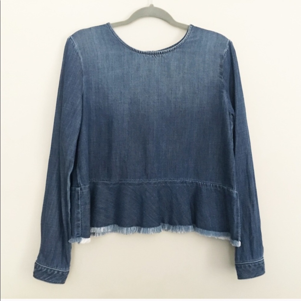 Cloth & Stone Denim Peplum Top